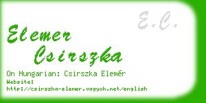 elemer csirszka business card