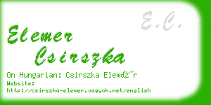 elemer csirszka business card